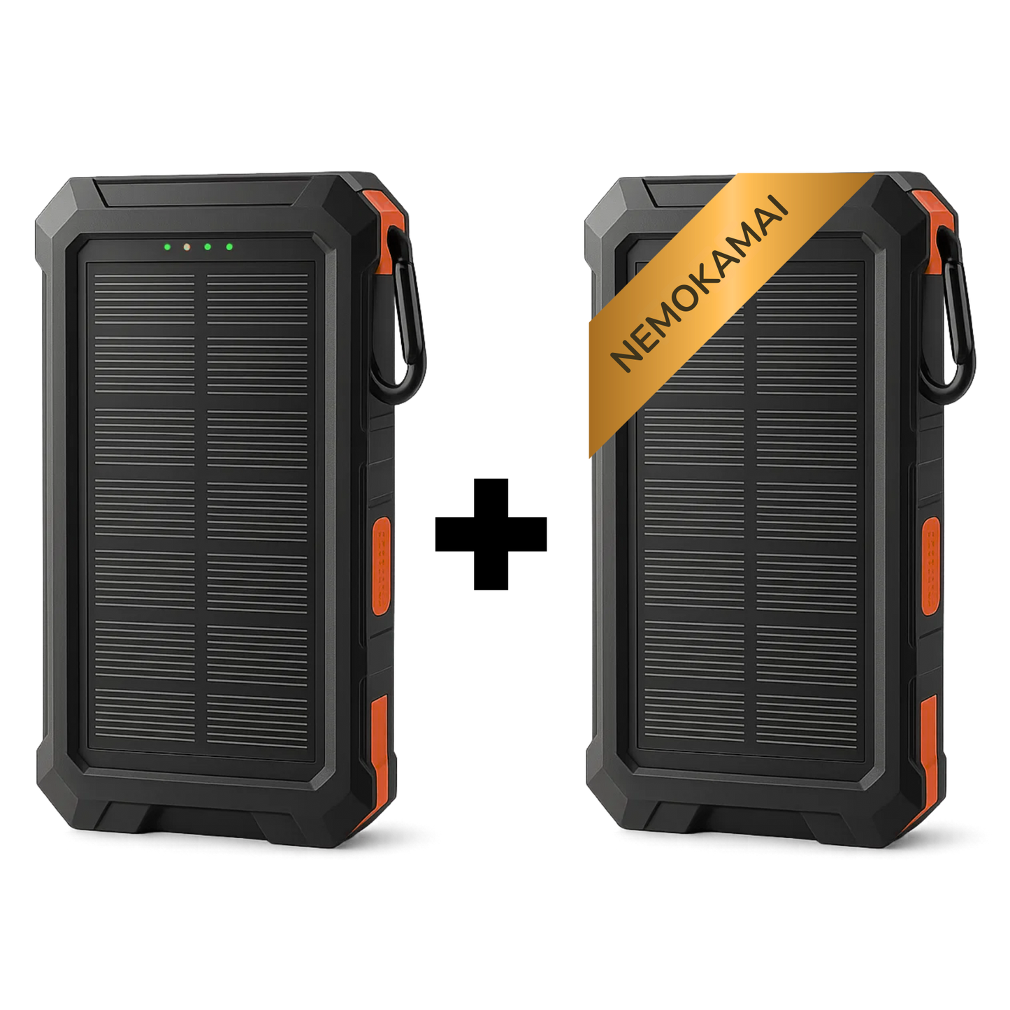 Išorinės Talpos Baterija Su Saulės Įkrovimu 1+1