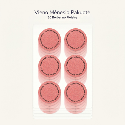 „Berberine Patches“ – natūralūs berberino pleistrai medžiagų apykaitai ir svorio kontrolei (30 vnt.)